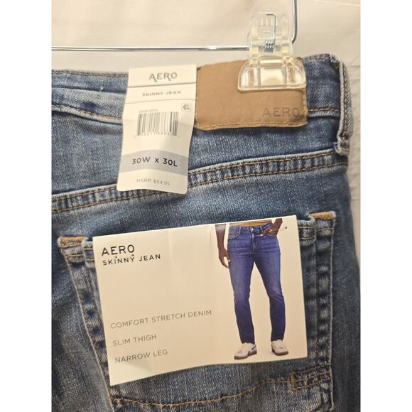 Aeropostale Mens Skinny Jeans Sz 30x30 Slim Thigh Narrow Leg Denim Stretch 6580 - Picture 8 of 11